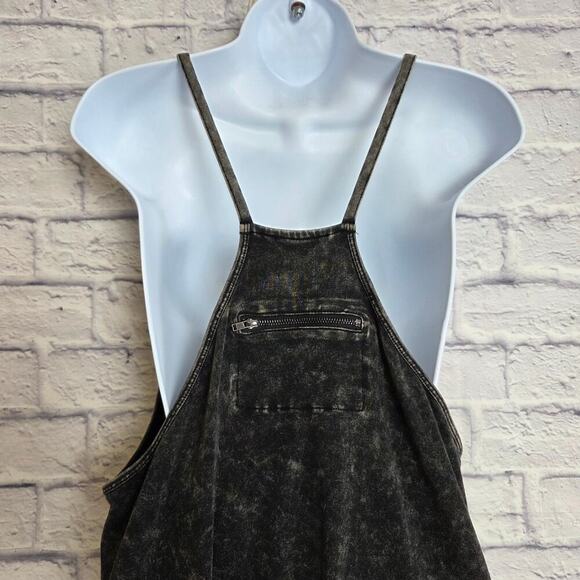 Zenana Womens Size Small/Medium Ash Black Acid Washed Jumpsuit Back Pocket - Picture 7 of 16